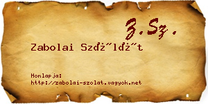 Zabolai Szólát névjegykártya